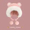 Chapéu de Urso de Pelúcia Espesso, Máscara e Cachecol Tudo em Um, Tendência de Inverno, Fofo, Chapéu Pulôver Quente para Ciclismo Feminino