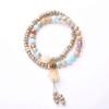 Nueva pulsera de piedra Shoushan natural estilo chino gatito de carbón Xingyue Bodhi doble círculo pulsera Wenwan cuentas de Buda rosario al por mayor
