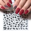 Pegatinas de arte de uñas calientes transfronterizas populares en Instagram pegatinas de uñas doradas hojas rusas doradas y plateadas efecto 3D STZ nail