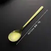 Colher de Titânio Puro, Colher de Cabo Longo Estilo Coreano, Colher de Arroz Doméstica, Colher de Acampamento, Colher de Piquenique, Colher de Titânio Oxidado Cristalizado para Crianças
