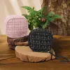 Estilo Tweed Bolso Pequeño Neceser Billetera de Estudiante Bolso Colgante Lápiz Labial Servilleta Sanitaria Servilleta para la Menstruación