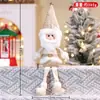 Novos Enfeites de Boneca de Pernas Longas de Natal Transfronteiriços Decorações de Perna Pendurada de Velho Homem, Boneco de Neve, Alce em Ouro Champagne de Natal