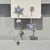 [Mundo de Gelo e Neve] Novos Brincos Assimétricos de Franja de Floco de Neve, Brincos Únicos de Estilo de Nicho Exquisito e Cool