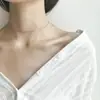 Gargantilha colar de coração para menina coreano contas espaçadoras finas corrente de clavícula simples alça de pescoço curta colar corrente de pescoço