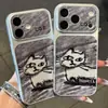 Funda de Teléfono Gato Boceto para iPhone 16 Pro Max Apple 17 Funda de Teléfono Galvanizada Carcasa de Transformación Instantánea