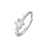 Anillo Exquisito de Plata Esterlina S999 para Pie, Plata Geométrica, Cuadrado Pequeño de Azúcar, Combinable, Moda de Alta Gama, Lujo Ligero, Elegante para Mujer