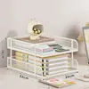 Suporte de Arquivos Multi-camadas Estante de Livros Suporte para Livros Rack de Armazenamento para Mesa de Escritório Organizador de Arquivos Documentos Papel A4