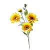 Girasol Artificial con 5 Cabezas en un Solo Tallo, Flor Falsa para Decoración del Hogar, Bodas y Estudios