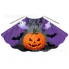 Disfraz Infantil de Halloween Capa de Calabaza Guadaña Manchada de Sangre Capa con Estampado de Halloween para Niños Pequeños y Bebés