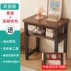 Bancada de Mesa Pequena Mesa de Casa Simples Mesa Retangular para Computador Mesa Quadrada Pequena Removível de Camada Dupla Prateleira de Armazenamento