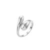 Anillo brillante de gota de agua con abertura irregular, anillo sinuoso, nuevo anillo transfronterizo europeo y americano, abertura ajustable