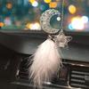 Pendente Criativo de Estrela, Lua e Pena para Carro Acessórios para Pendurar no Retrovisor Sonho de Deusa Caçador de Sonhos Pequeno Atacado