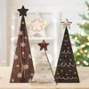 Adornos de árbol de Navidad de madera envejecida, estilo vintage, transfronterizos; decoraciones de mesa de Navidad estilo granja; manualidades festivas de madera