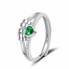 Anel Giratório de Diamante Amor Estilo Frio Mais Vendido Transfronteiriço Anel Inteligente Personalizado de Descompressão para Ansiedade de Linha Dupla Feminino