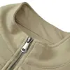 Chaqueta corta de doble botonadura con cuello mao Napoleon para mujer, otoño, retro americano, con cremallera, top casual versátil