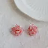 Pendientes de Flor Coloridos con Aguja de Plata Estilo Vacaciones de Verano, Pendientes de Moda de Lujo Ligero de Alta Gama, Accesorios para Orejas de Nicho para Mujeres