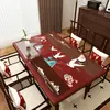 Tapete para mesa de centro de sala de estar em PVC com impressão oca estilo chinês, à prova d'água e de óleo, toalha de mesa lavável, personalizável