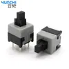 Interruptor de chave 8,5*8,5 interruptor de travamento automático vertical em linha fileira dupla 6 pinos trava sem trava