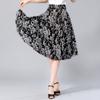 Falda de baile para personas de mediana edad y ancianos Falda Verano Vestido de madre para mujer talla grande Cintura suelta Falda midi Vestido de sol Falda floral