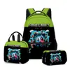 Mochila Escolar 3D de Filme Novo Mochila Lancheira Estojo Conjunto de Três Peças