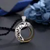 Colar de Prata de Lei S925 com Doze Signos do Zodíaco, Personalizado Simples com Pedra Olho de Gato, Corrente de Clavícula Tendência, Pingente de Prata Pura para Homens e Mulheres