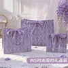 Bolsa de Regalo Flor Europea Qili Guqi Verde admite impresión de logo, bolsa de embalaje de bolso de mano con lazo elegante de alta gama