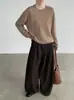 Pantalones casuales de pierna ancha adelgazantes de cintura alta estilo coreano Taochuan para mujer, otoño 2026, de un botón, plisados, pierna ancha T5222