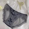 Pantaletas Retro Francesas de Satén Blanco para Mujer, Calzoncillos Sexy de Malla con Encaje Puro, Estilo Chica Delgada de Cintura Baja