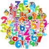 50 Adesivos de Números Arábicos 1-9 Amazon Coloridos Fofos Desenho Animado Números Adesivos de Educação Infantil para Crianças