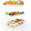 Bandeja Acrílica Personalizada de 3 Niveles Set de Exhibición para Mesa de Postres Soporte Plegable en Capas Bandeja Personalizada