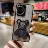 Funda de Oso con Arena Líquida Brillante Adecuada para Funda de Teléfono Vivox200 Y300 Agujero Fino Galvanizado S19 Gradiente 3D S50 Cubierta Protectora