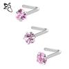 Europa e Estados Unidos novo aço inoxidável zircão nariz unha estrela ângulo reto titânio aço nariz conjunto punção joias comércio exterior atacado comércio exterior
