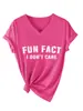 Dato curioso: no me importa Amazon eBay sitio independiente moda casual camiseta de manga corta con cuello en V para mujer