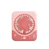 Ventilador de Escritorio Cartoon Lindo de Tres Velocidades con Viento Fuerte y Luces LED, Funcionamiento Silencioso, Viento Fuerte, Carga USB, Ventilador Cuadrado Pequeño Portátil