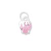 Nuevo Colgante de Fresa Rosa con Diamante Electrochapado de Precisión en Plata de Ley S925 Colgante con Forma de Corazón Accesorios para Pulseras de Cristal DIY