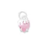 Novo Pingente de Morango Rosa com Diamante Eletrodepositado de Precisão em Prata Esterlina S925 Pingente em Formato de Coração Acessórios para Pulseira de Cristal DIY