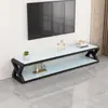 Mesa de centro con mueble de TV Combinación Simple Moderno Sala de estar Mesa de té Vidrio Templado Dormitorio Hogar Apartamento Pequeño Mueble de TV