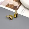 Pendientes de gancho geométricos con incrustaciones de cristal para commuters de moda coreana, pendientes de personalidad y temperamento, diseño nicho, pendientes sencillos