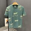 Camiseta masculina de manga curta americana de rua alta 2024 verão fina com letras impressas juventude ins moda marca roupas de primeira qualidade