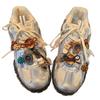 Hebilla de Botón Maillard para Cordones de Zapato, Hebilla de Zapato con Pedrería y Perlas, Decoración Rosa para Zapato, Perla de Agujero Grande, Flor de Zapato con Cuerda Anudada