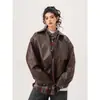 Chaqueta de cuero vintage transfronteriza para hombre y mujer, nueva marca moderna estilo americano, chaqueta holgada de motociclista para primavera y otoño 2026
