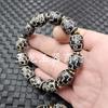 Pulsera de ágata de Xizang con cuentas una, dos, tres, cuatro, cinco, seis, nueve ojos colmillo de tigre Ruyi joyería pulsera de jade luantong