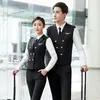 Capitão China Mesmo Estilo Escola de Aviação Piloto Hotel Roupas de Trabalho Terno Profissional Mesmo Estilo Uniforme de Primavera e Outono para Homens e Mulheres