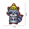 Parches pequeños bordados de animales con temática navideña de invierno, mapache lindo, panda, pingüino, bufanda, gorro, parches de dibujos animados para planchar