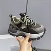 Zapatos Blancos para Mujer con Suela Gruesa, Versátiles, que Aumentan la Altura Interior, Novedad Primavera y Otoño 2025, Estilo Dad Shoes, de Cuero, Casuales, Deportivos, Modernos y Cómodos