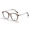 Gafas Redondas Xunge 9301 Gafas Moda Femenina Retro Montura Semi-Metálica Gafas Planas para Hombre