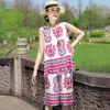 Traje de Algodón y Seda de Verano para Mujer 2026 Nueva Moda Elegante Conjunto para Mamá que Reduce la Edad Conjunto Casual de Dos Piezas
