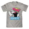 2024 Novo Popeye Popeye Estilo Americano Retrô Cinza Casual Masculino Digital Impressão Direta T-Shirt Manga Curta