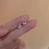 Brincos de Tarraxa S999 Prata Pura Brilhantes com Letra H Cheia de Diamantes para Mulheres, Delicados e Compactos com um Toque de Luxo, Joias de Orelha com Fecho de Rosca para Cuidados com a Orelha