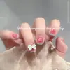 Joia de unha com amor transparente de celebridade da internet, coração de resina para unhas de menina, formato plano, diamante para unha, diamante atacado